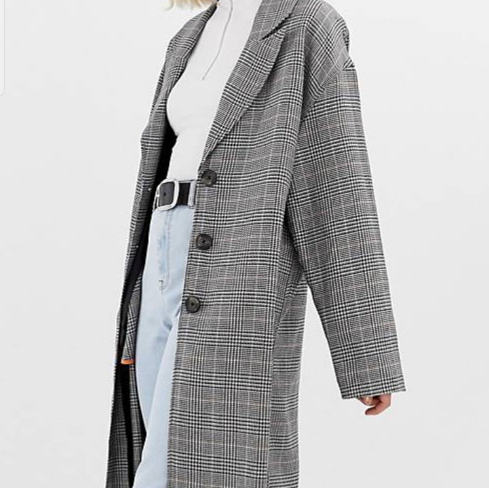 NEW ASOS Checkered Oversized Coat